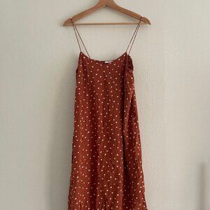 Madewell Polka Dot Midi Slip Dress, Size 6